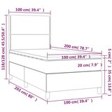  Box spring postelja z vzmetnico krem 100x200 cm blago, (20883684) | Shoptok.si