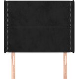  Uzglavlje s ušima crno 93x16x118/128 cm baršunasto | shoptok.hr