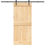 vidaXL Drsna vrata s kompletom vodil 90x210 cm trdna borovina | Shoptok.si