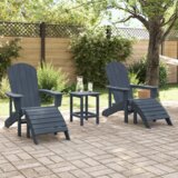  Set od 3 dijela vrtnih lounge stolica mornarska plava HDPE | shoptok.hr