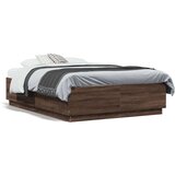  Okvir za krevet s LED svjetlima boja hrasta 140 x 190 cm drveni Cijene