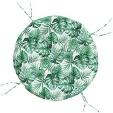  Okrugli jastuk s uzorkom lišća Ø 100 x 11 cm od tkanine Oxford | shoptok.hr