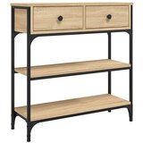 Maison Chic konzolna miza - miza ob steni sonoma hrast 72,5x25x75 cm inženirski les, (21786208) Cene