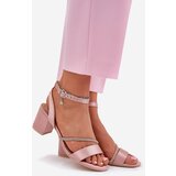 VINCEZA Ladies Sandals On Heel With Zirconia | Shoptok.si