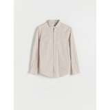 Reserved rebrasta srajca regular fit - bež | Shoptok.si
