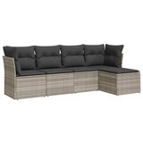 Maison Chic Seti vrtnega pohištva - Vrtna garnitura - Vrtni pohištvo set 5-delna z blazinami siv poli ratan, (21817944) | Shoptok.si