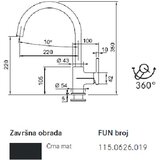 Franke slavina Lina XL crna mat 115.0626.019 | ePonuda.com