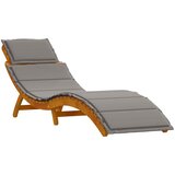  Ležaljka za sunčanje s jastukom 2 pcs Siva Čvrsto drvo akacije | shoptok.hr