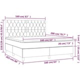  box spring s madracem LED ružičasti 160x200cm baršunasti | shoptok.hr