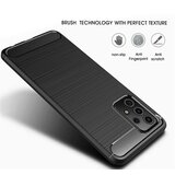 Techsuit Carbon Silicone maska za Samsung Galaxy A52 4G / A52 5G / A52s 5G - crna | shoptok.hr