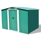 Furnova Vrtna skladiščna lopa zelena kovinska 257x105x178 cm, (21912716) | Shoptok.si