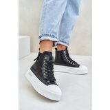 Boto Women's High Top Sneakers On Platform Black Averira | shoptok.hr