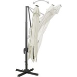  Konzolni suncobran sa stupom i LED svjetlom 300 cm boja pijeska | shoptok.hr