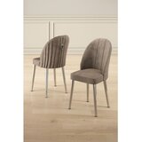 Hanah home set trpezarijskih stolica Mara 8 kom, kapućino tkanina Babyface, hromirane metalne noge | Eponuda.com
