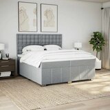  Krevet s oprugama i madracem svjetlosivi 200 x 200cm od tkanine | shoptok.hr