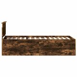  Krevetna konstrukcija s uzglavljem Dimljeni hrast 90 x 190 cm | shoptok.hr