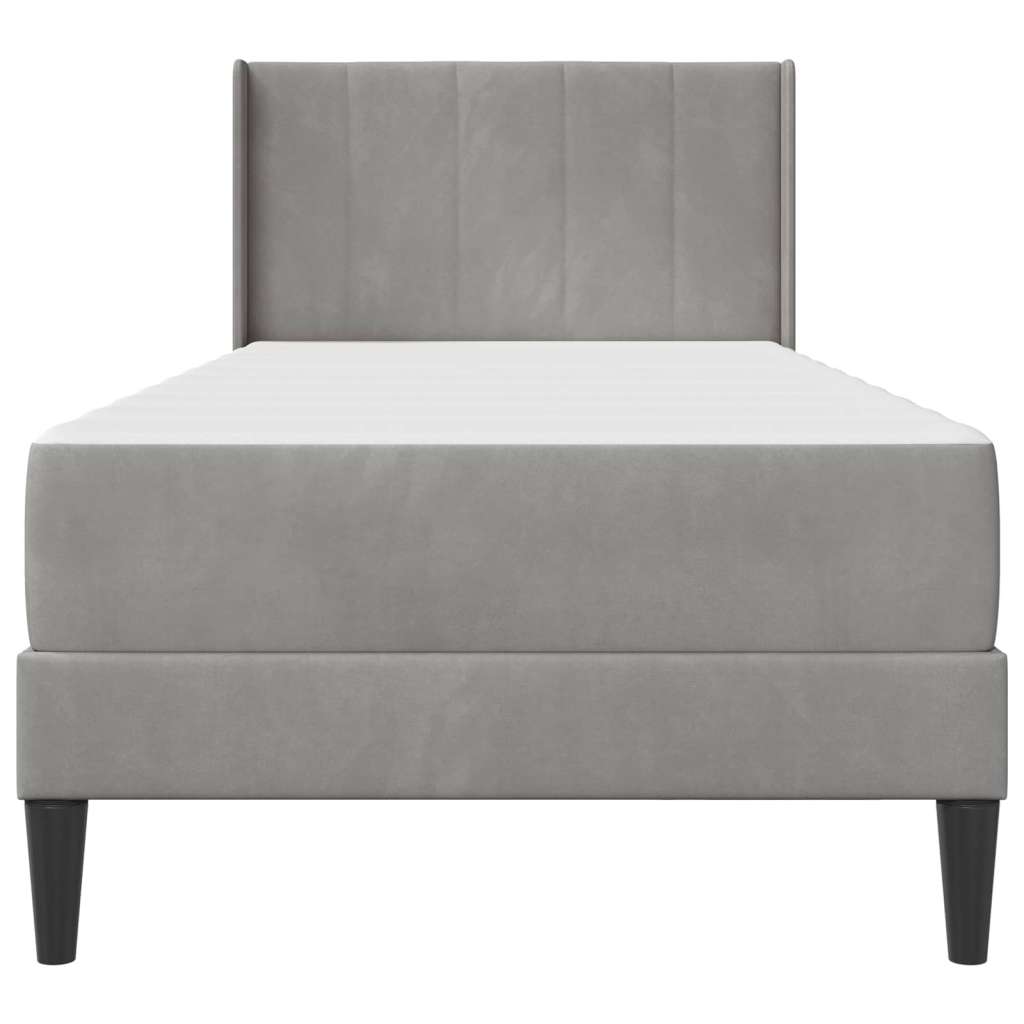  Okvir kreveta s madracem 2 pcs Svijetlo siva Baršun - Svjetlosiva 100 x 200 cm | shoptok.hr