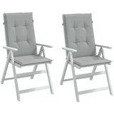 vidaXL Jastuci za stolice 2 kom svjetlosivi 120 x 50 x 4 cm od tkanine