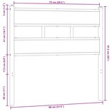  Posteljno vzglavje rjavi hrast 75 cm jeklo in inženirski les, (21653022) | Shoptok.si