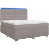  Boxspring krevet s madracem Sivosmeđa 140 x 200 cm Tkanina Smeđesiva 144 x 200 x 140.5 cm | Shoptok.si