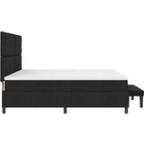 vidaXL Krevet s kutijom opruge s madracem i klupom crne boje 200x200 cm tkanina | shoptok.hr