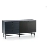 Črno-modra komoda Punto, širina 150 cm