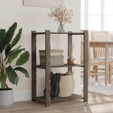  Stalak za pohranu 3 razina sivi 60x38x90 cm masivna borovina | shoptok.hr