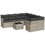 vidaXL 9-dijelni set vrtnih sofa od poliratana s jastucima svjetlosivi | shoptok.hr
