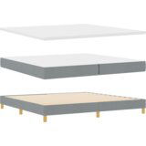 vidaXL Krevet s box springom i madracem svjetlosive boje 200x200 cm, Uzglavlje dizajn s dijamantnim blokovima svjetlosive boje 200 cm | shoptok.hr