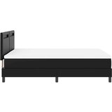 vidaXL Postelja s pomičnim podjemom in črno vzmetnico 140x190 cm iz umetnega usnja | Shoptok.si