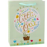 BIRTH Gift Bag Bunny Flowers Green 32 x 26 x 12 cm | Shoptok.si