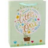 Gift Bag Bunny Flowers Green 32 x 26 x 12 cm