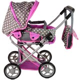 Kolica za lutku 2u1 Pink Stars - sivo/roza | shoptok.hr