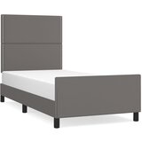 Maison Chic Posteljni okvir - Enojna postelja - Postelja za odrasle z vzglavjem siv 100x200 cm umetno usnje-J9657, (21766334) Cene
