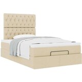 vidaXL Otomanski posteljni okvir z vzmetnico krem 120x190 cm blago, (21608086) | Shoptok.si