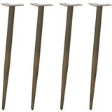 konzolna miza noge stožčasta oblika 4kosi naravno jeklo 72-73cm | Shoptok.si