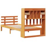 vidaXL Knjižna postelja brez ležišča vošč. rjava 90x200 cm borovina | Shoptok.si