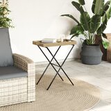  Sklopivi stol s pladnjem bež 65 x 40 x 75 cm od poliratana | shoptok.hr