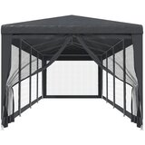 Šator za zabave 10 mrežastih bočnih zidova antracit 3x12 m HDPE | shoptok.hr