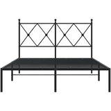  Metalni okvir za krevet s uzglavljem crni 120x200 cm | shoptok.hr