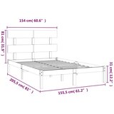  Okvir za krevet od masivnog drva 150 x 200 cm veliki bračni | Eponuda.ba