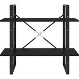 vidaXL ormarić za knjige s 2 razine crni 80x30x70 cm masivna borovina | shoptok.hr
