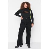 Trendyol Curve Black Button Flare Fit Jeans | Shoptok.si