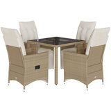  5-dijelni vrtni bistro set od poliratana s jastucima bež 90 x 90 x 75 cm | shoptok.hr