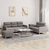  3-dijelni set sofa s jastucima smeđesivi od tkanine | shoptok.hr