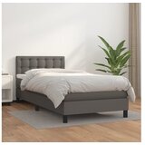 vidaXL Box spring postelja z vzmetnico siv 90x190 cm umetno Cene