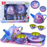 Dječji metalni set za čaj sa šalicama, čajnikom i pladnjem Jednorog | shoptok.hr