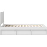  Krevetna konstrukcija Bijelo 90 x 190 cm Čvrsto borovo drvo | shoptok.hr