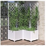 vidaXL Cvetlično korito z oporno mrežo belo 80x80x136 cm PP Cene