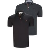 Dewberry DUAL SET T8582 MENS T-SHIRT-BLACK-ANTHRACITE Cene
